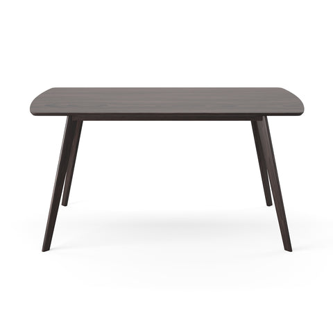 Wesley Mid-Century Modern Rectangular Dining Table 60" (Charcoal Walnut)