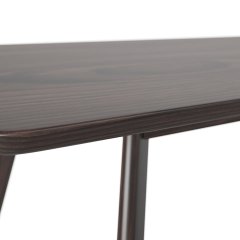 Wesley Mid-Century Modern Rectangular Dining Table 60" (Charcoal Walnut)