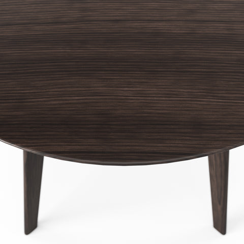 Wesley Mid-Century Modern Round Dining Table 37" (Charcoal Walnut)