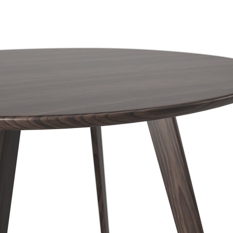 Wesley Mid-Century Modern Round Dining Table 37" (Charcoal Walnut)