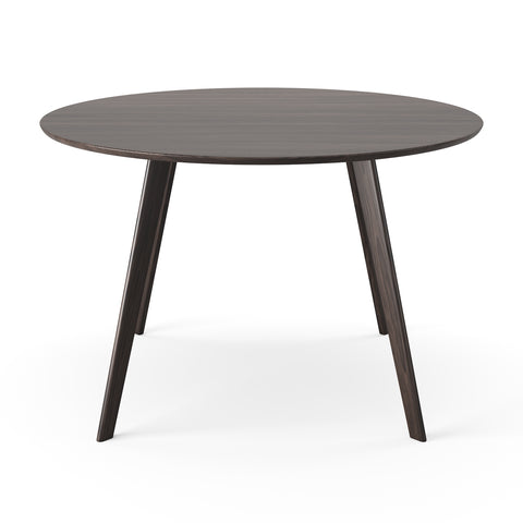 Wesley Mid-Century Modern Round Dining Table 48" (Charcoal Walnut)