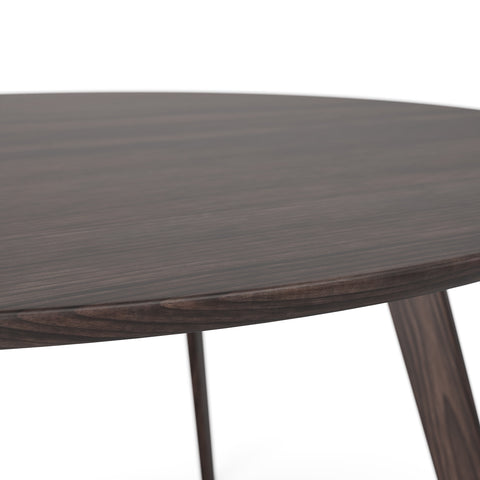 Wesley Mid-Century Modern Round Dining Table 48" (Charcoal Walnut)