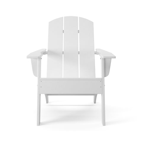 Ellie Outdoor HDPE Weather Resistant Modern Adirondack Chair (White)