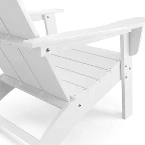 Ellie Outdoor HDPE Weather Resistant Modern Adirondack Chair (White)