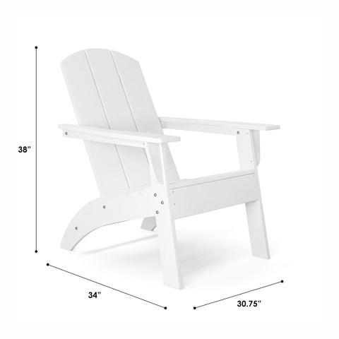 Ellie Outdoor HDPE Weather Resistant Modern Adirondack Chair (White)