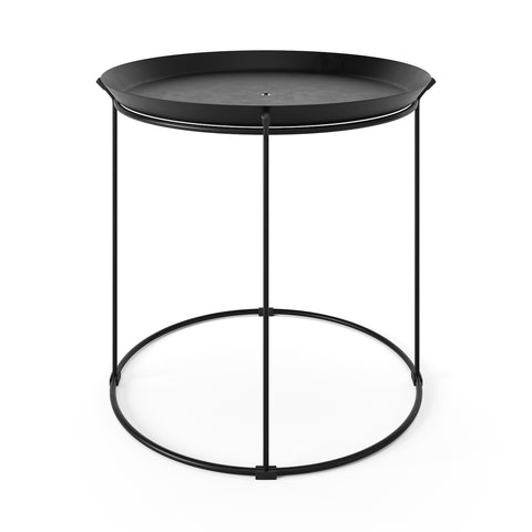 Chancellor Modern Chic Tray Top Metal Round Side Table (Black)