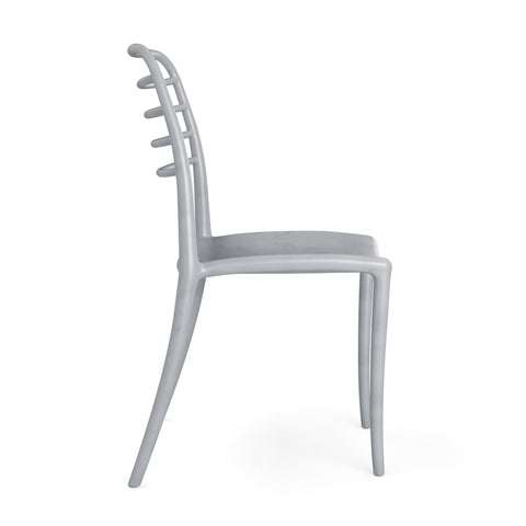 Flora 2-Pack Modern Plastic Stacking Chair (Light Grey)