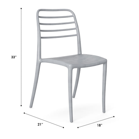 Flora 2-Pack Modern Plastic Stacking Chair (Light Grey)